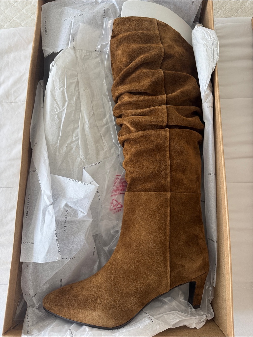 Anthropologie Scrunched Suede Boots